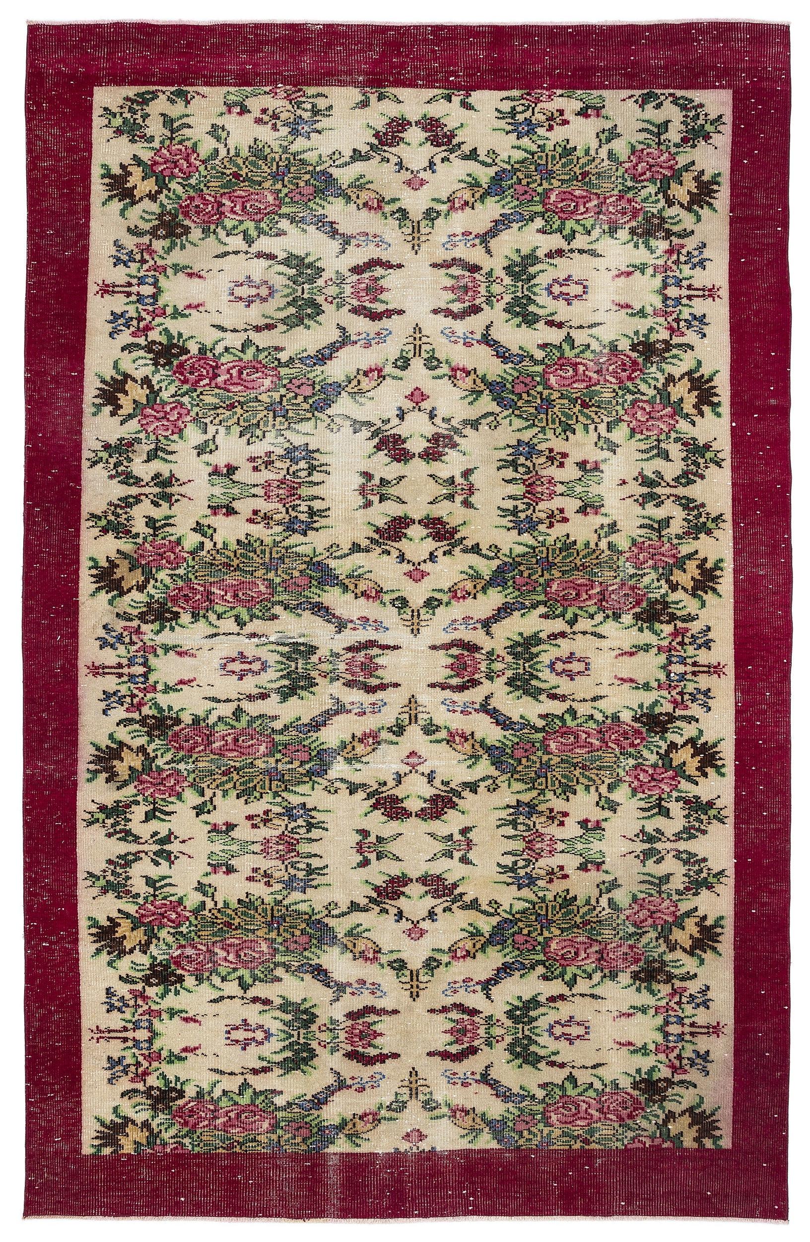 Bramuen - Vintage Floral Rug - 6'2 X 9'7