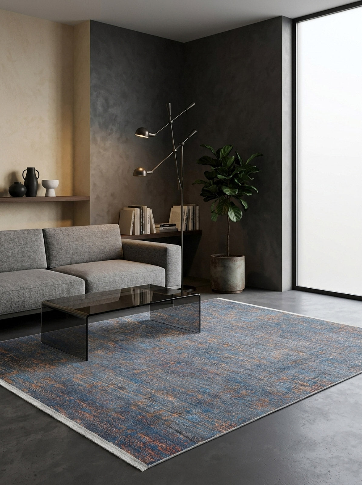 Abstract Harmony - Machine-Washable Rug JR1882