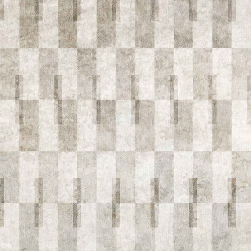 Load image 1 in gallery view. The Aged Elegance - Washable Rug - JRN37 features a repeating geometric pattern in beige and gray tones, offering a subtle textured tiled look that's modern and ideal for high-traffic spaces.