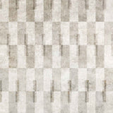 Aged Elegance - Washable Rug - JRN37 (Custom Size) features a modern geometric rectangle pattern in beige and light gray, offering subtle texture and minimalist style—durable for high-traffic areas and easy to clean.