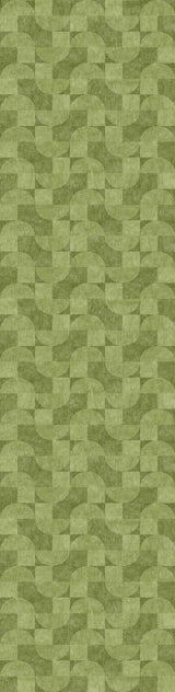 Aged Serenity - Washable Rug - JRN51 features a seamless geometric pattern of overlapping wavy green lines, providing an abstract, textured look—perfect for modern interiors and easy to clean.