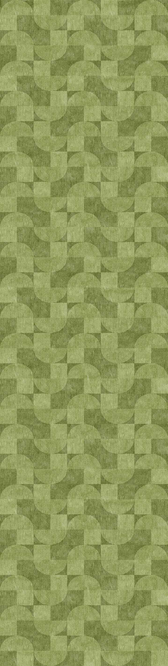Aged Serenity - Washable Rug - JRN51 (Custom Size) features a seamless pattern of wavy, interlocking green stripes. Alternating shades add depth and movement, creating a textured geometric design ideal for modern interiors.
