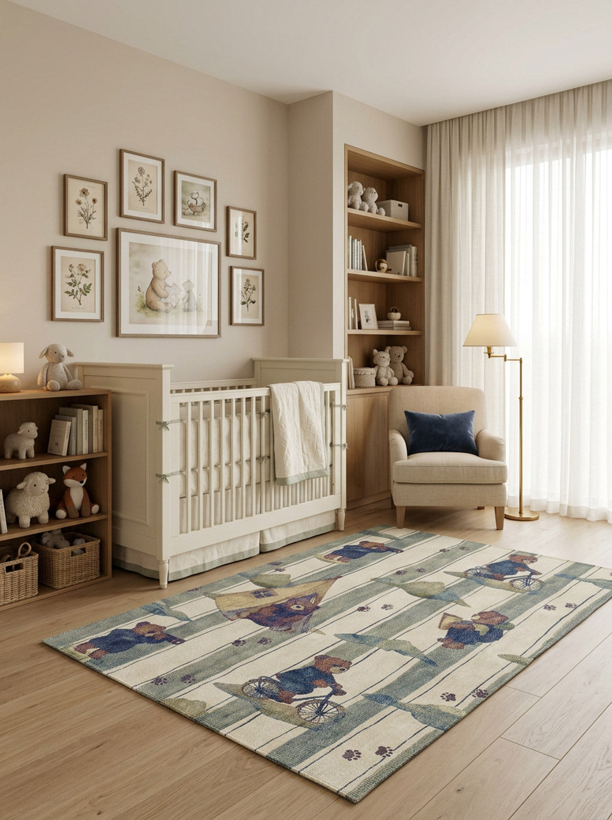 Bear Explorer - Washable Kids Rug - JRN1109