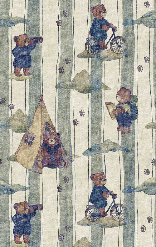 Load image 1 in gallery view. Bear Explorer - Washable Kids Rug - JRN1109