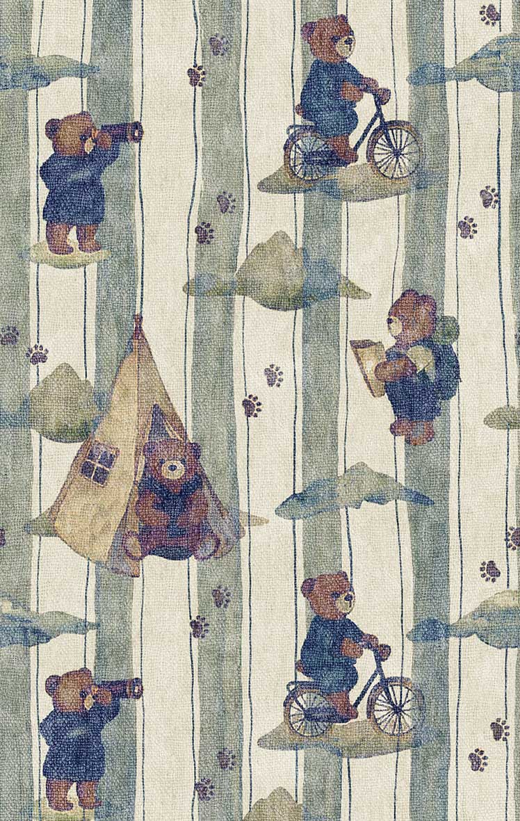 Bear Explorer - Washable Kids Rug - JRN1109 (Custom Size)