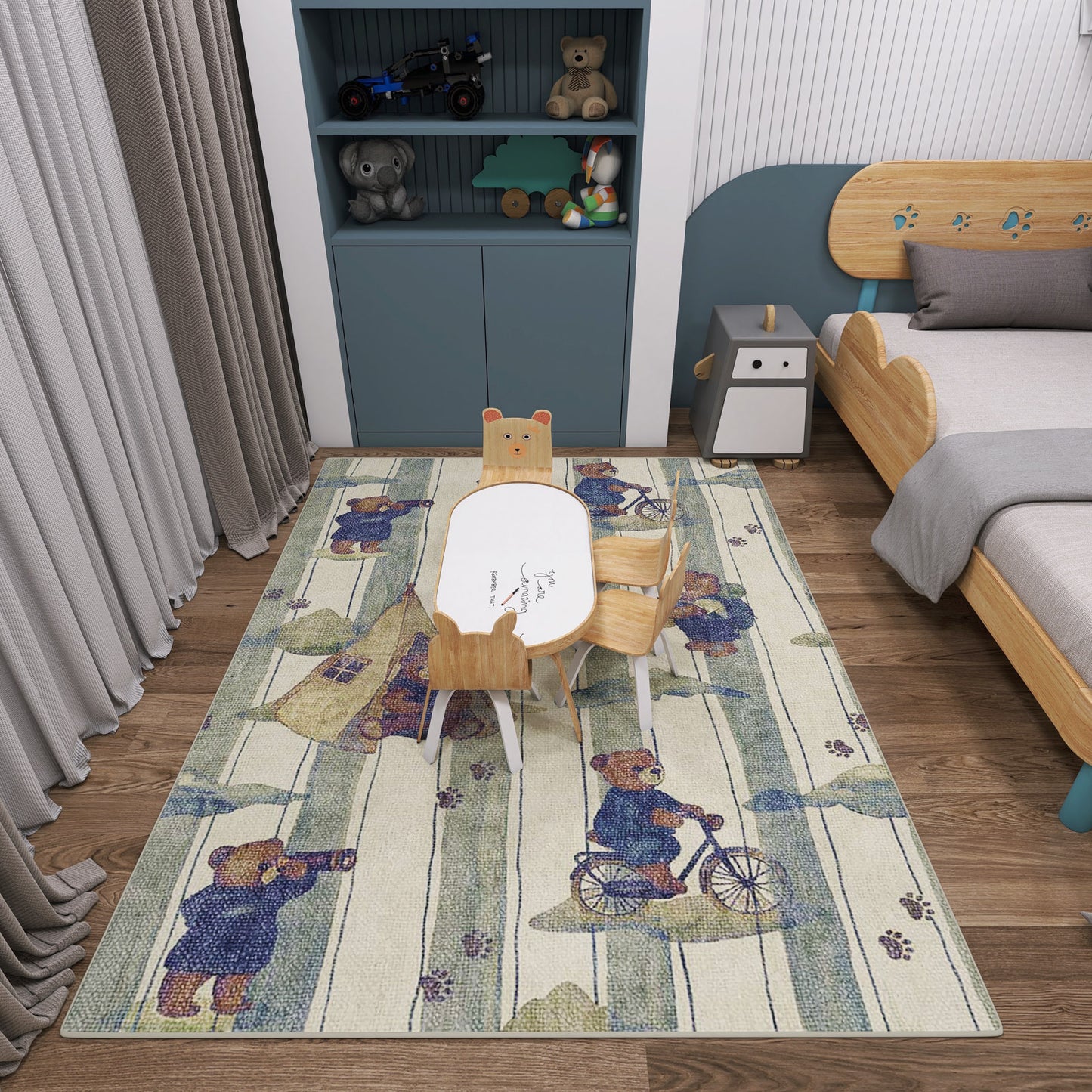 Bear Explorer - Washable Kids Rug - JRN1109