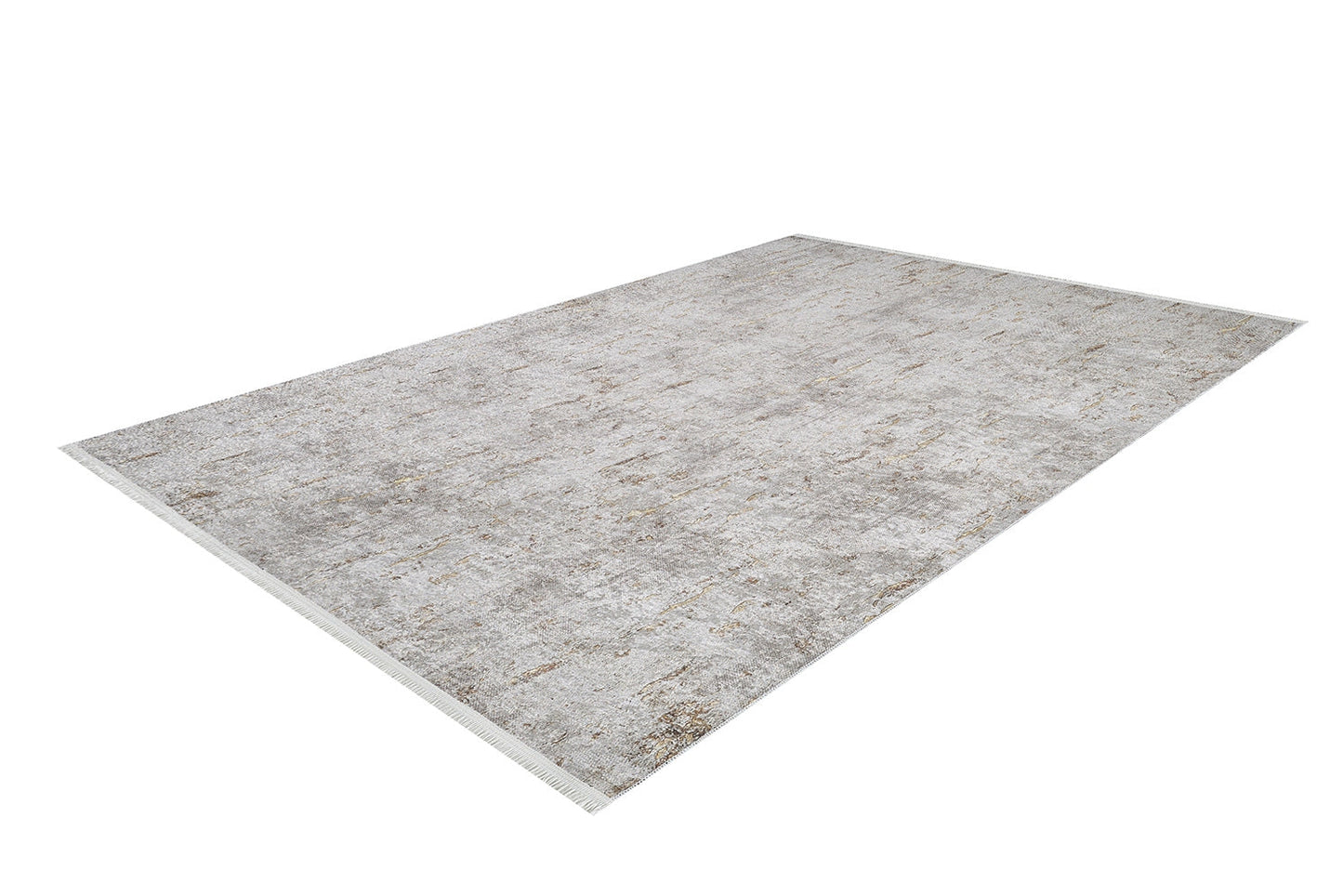 The Berry Blossom - Washable Rug - JR1818 (Custom Size) is a rectangular, light gray flat weave rug with a subtle textured pattern and short fringe on its shorter edges, shown on a white background.
