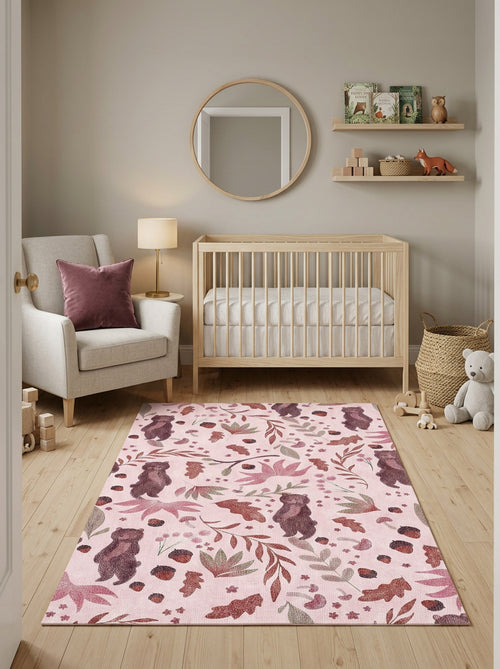 Load image 1 in gallery view. Berry Bear - Washable Kids Rug - JRN1110
