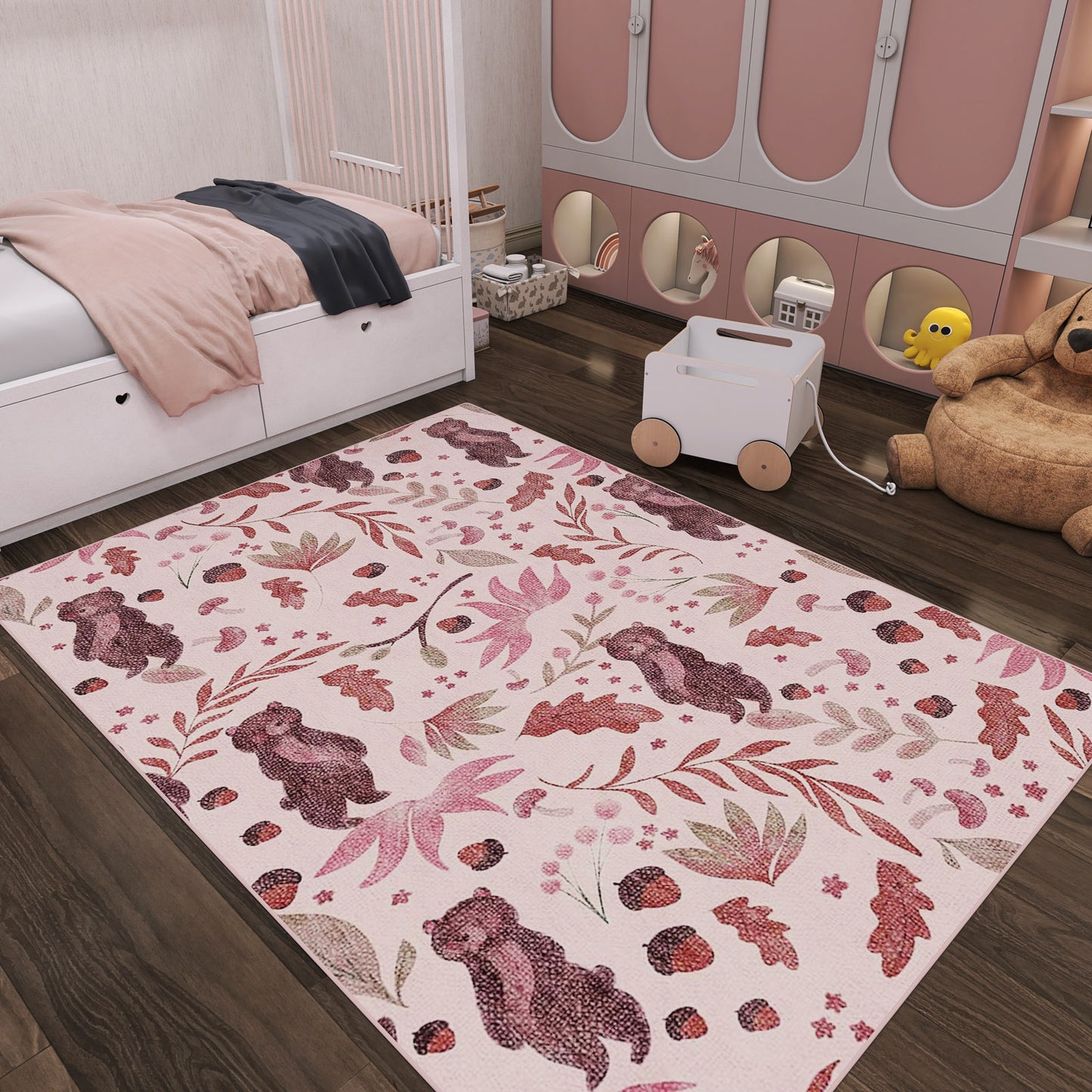 Berry Bear - Washable Kids Rug - JRN1110