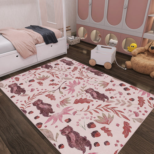 Load image 1 in gallery view. Berry Bear - Washable Kids Rug - JRN1110