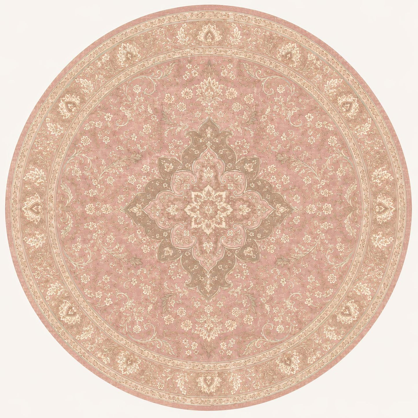 Blush Medallion - Washable Rug - JR7012