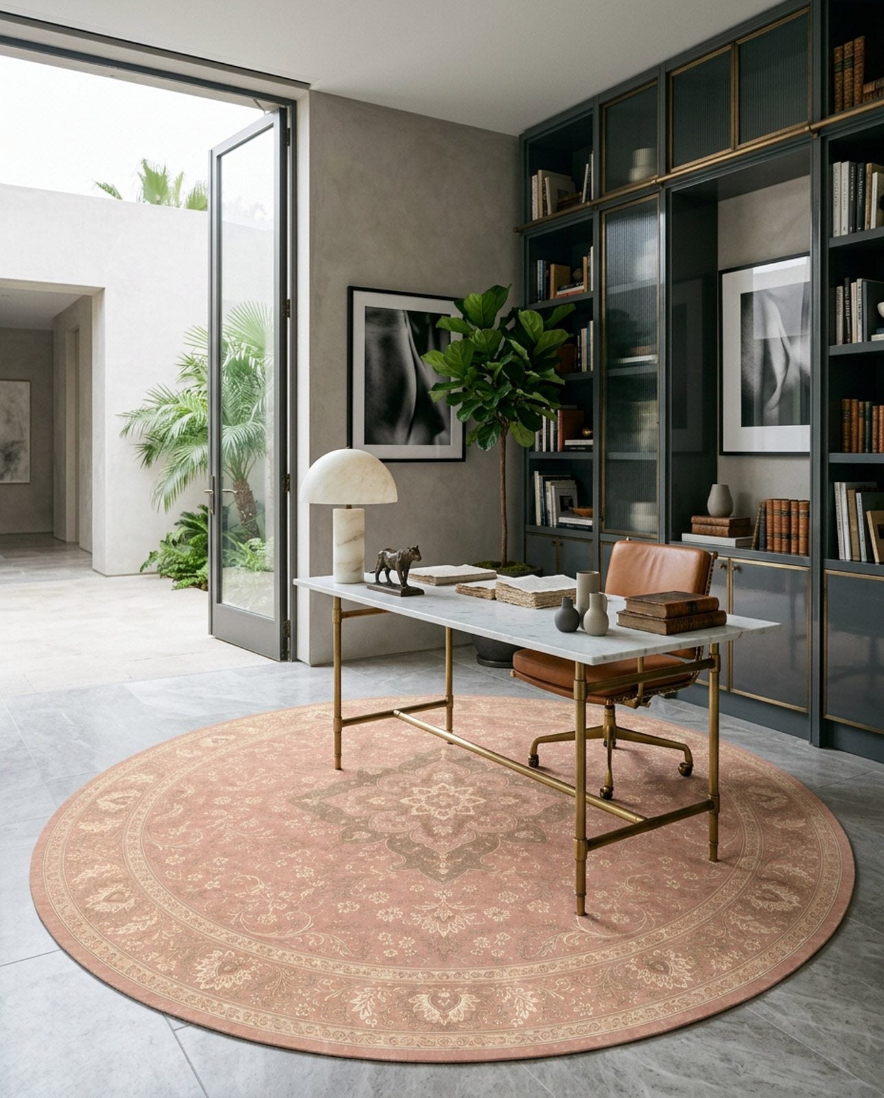 Blush Medallion - Washable Rug - JR7012