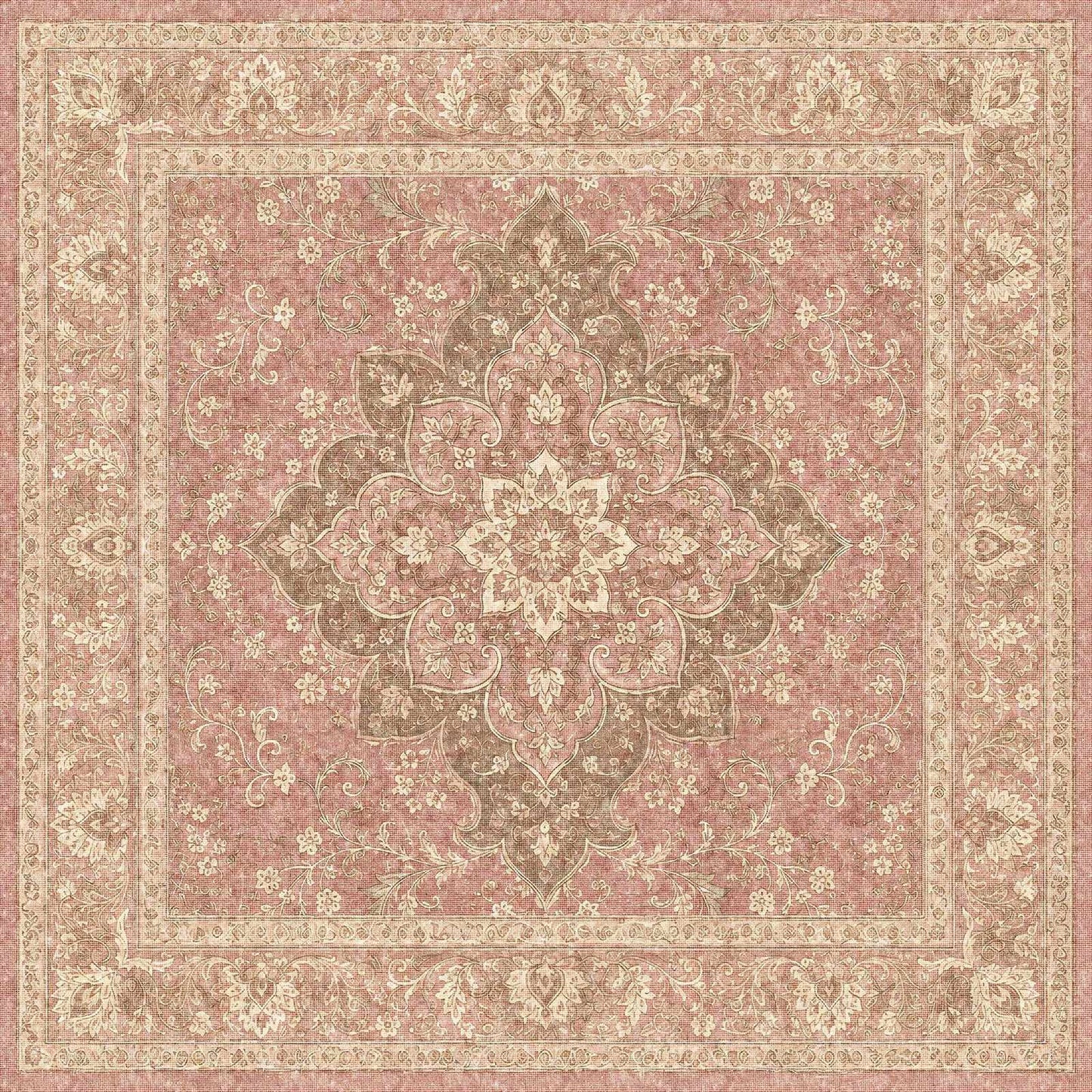 Blush Medallion - Washable Rug - JR7012