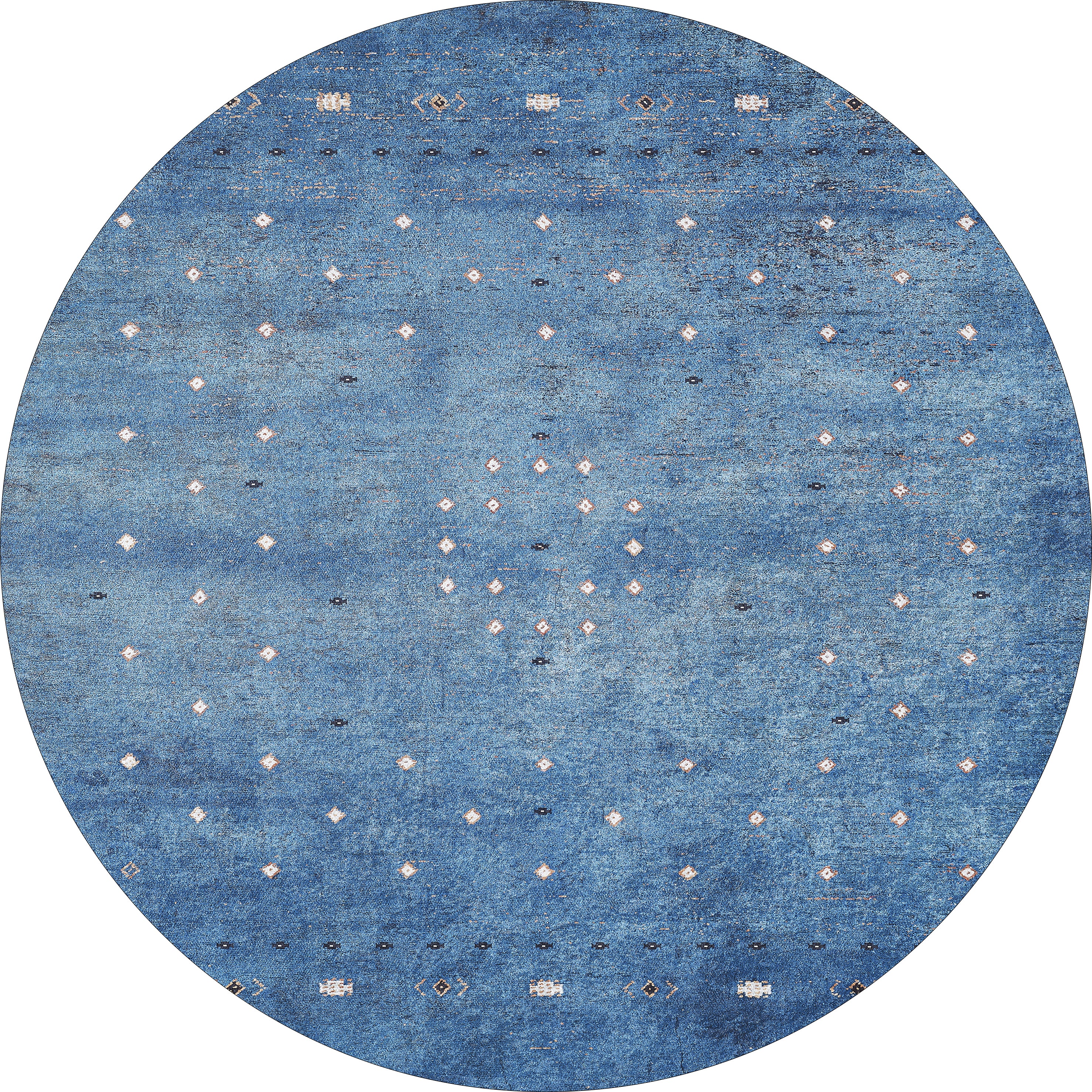 Bohemian Whirlwind Bohemian Blue Washable Rug | JUSTRUG