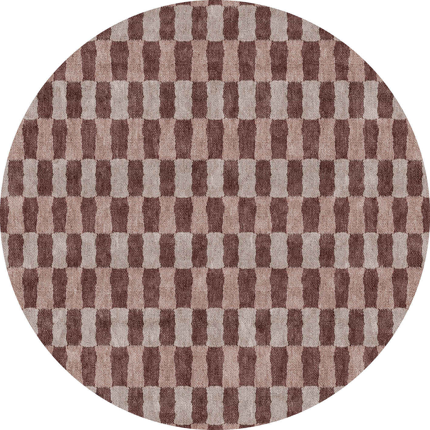 Burgundy Check - Washable Rug - JRN1092