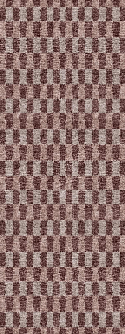 Load image 1 in gallery view. Burgundy Check - Washable Rug - JRN1092