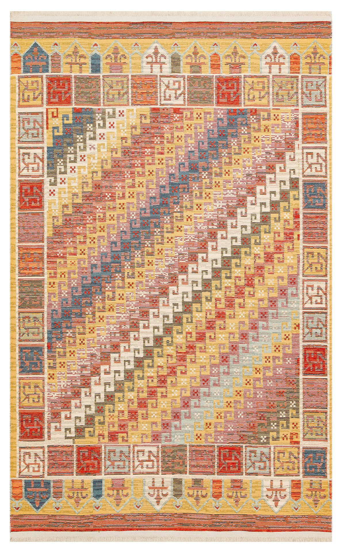 Canyon Shade Geometric Multicolor Kilim | JUSTRUG