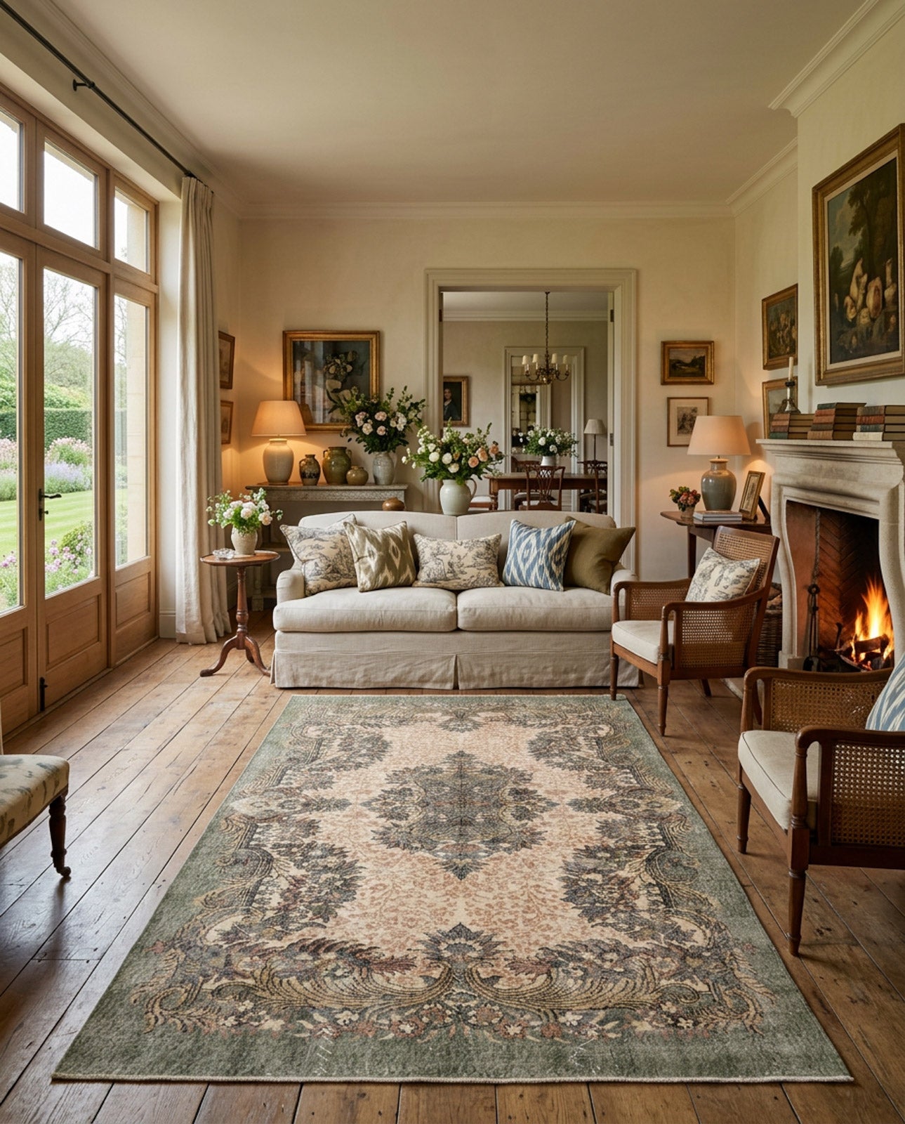 Cefaan - Vintage Medallion Rug - 5'6 X 9'6