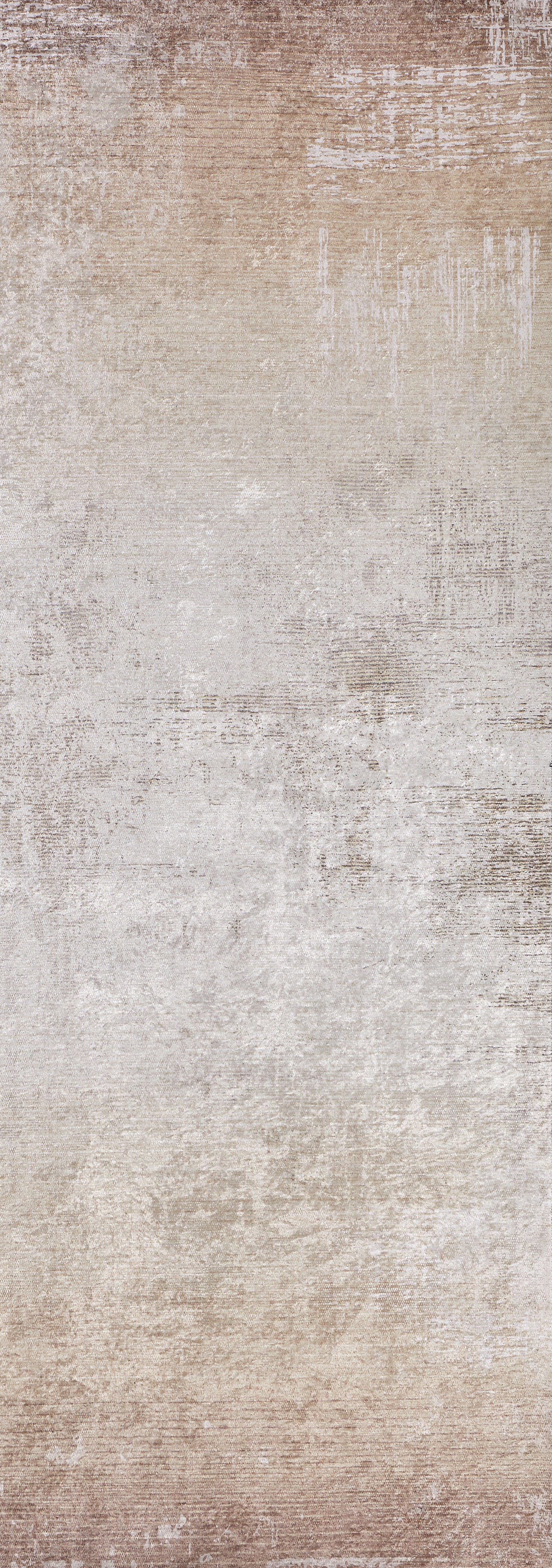 The Cinnamon Swirl - Washable Rug - JR425 features a textured beige and brown pattern with a weathered, distressed look—soft gradients and brushstroke effects make it perfect for high-traffic areas.