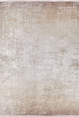 The Cinnamon Swirl - Washable Rug - JR425 (Custom Size) features a large flat weave with a subtle distressed texture in beige, cream, and light brown tones for a soft, faded, minimalist look.