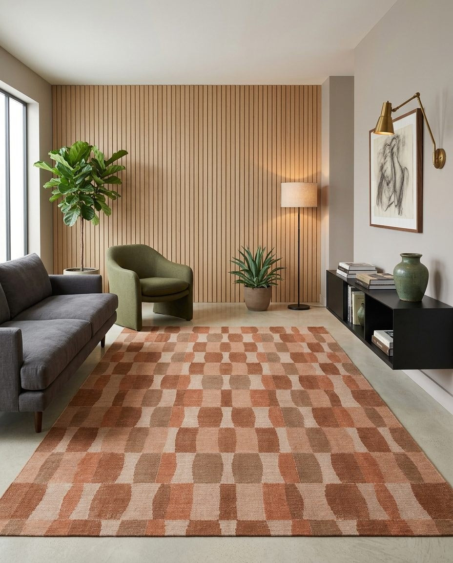Cinnamon Tiles - Washable Rug - JR7006
