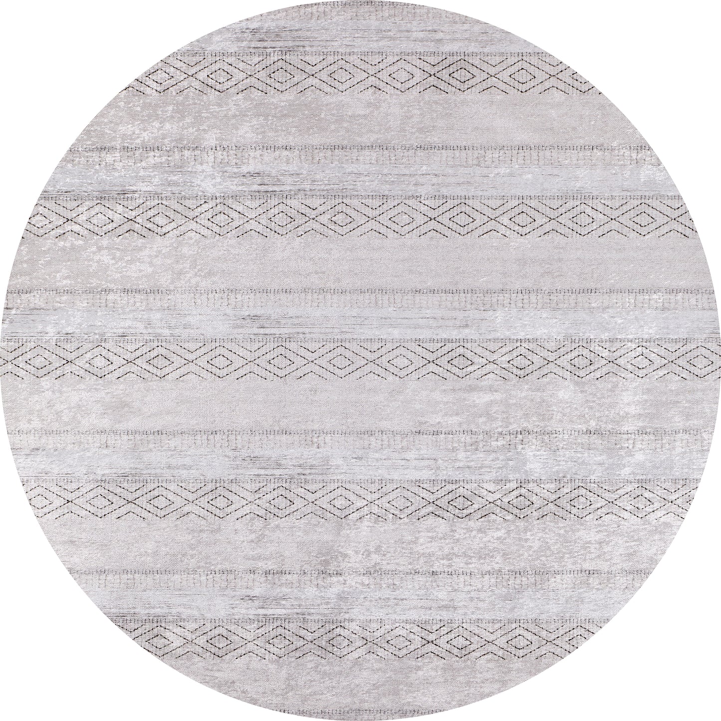 The Contemporary Coordinates - Washable Rug - JR750 is an oval flat weave in light gray with subtle horizontal stripes, some featuring geometric diamond and line motifs, for a modern, elegant look inspired by cream and beige rugs.