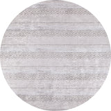 The Contemporary Coordinates - Washable Rug - JR750 is an oval flat weave in light gray with subtle horizontal stripes, some featuring geometric diamond and line motifs, for a modern, elegant look inspired by cream and beige rugs.