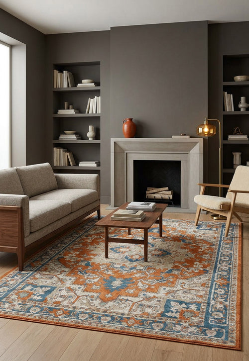 Load image 1 in gallery view. Copper Medallion Area Rug APX1931