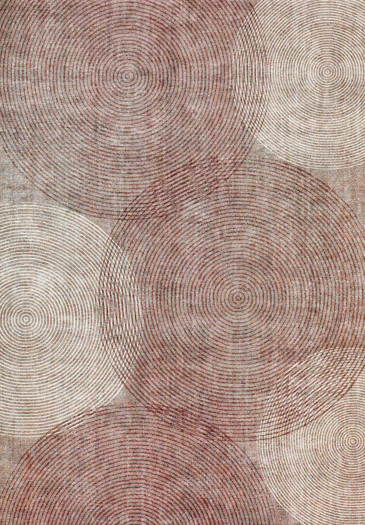 Copper Orbit Abstract Brown Custom Washable Rug | JUSTRUG