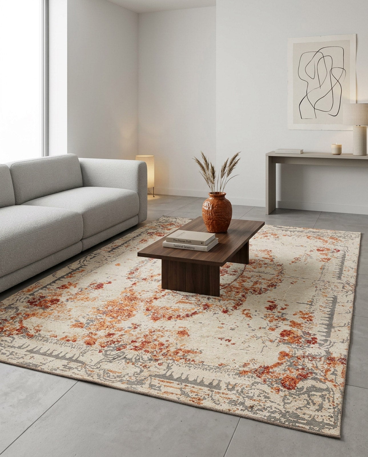 Coral Canvas Area Rug APX1971