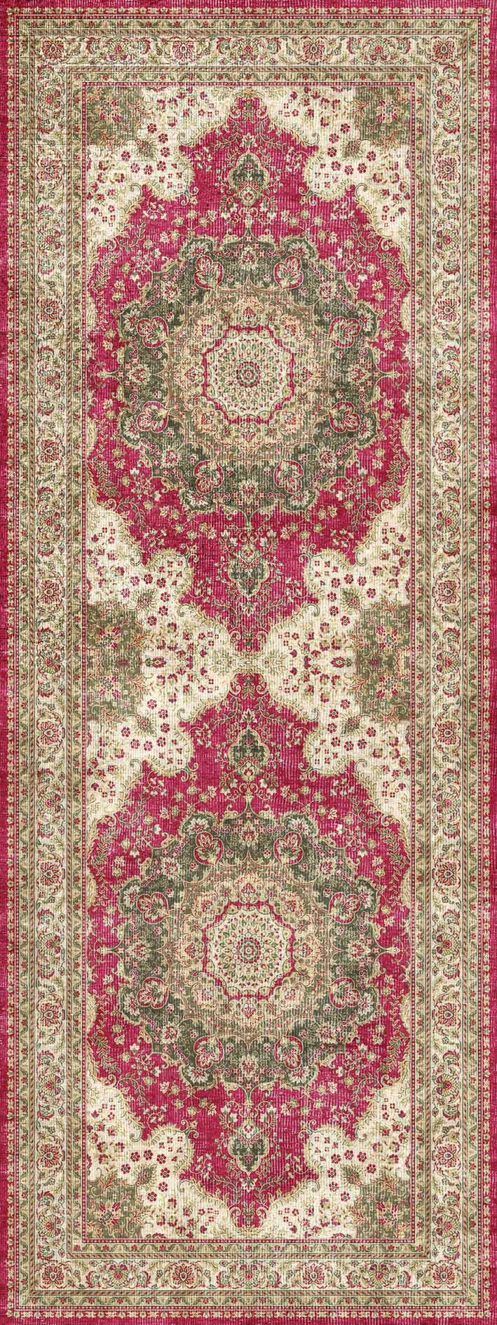 Coral Medallion - Washable Rug - JRN1085