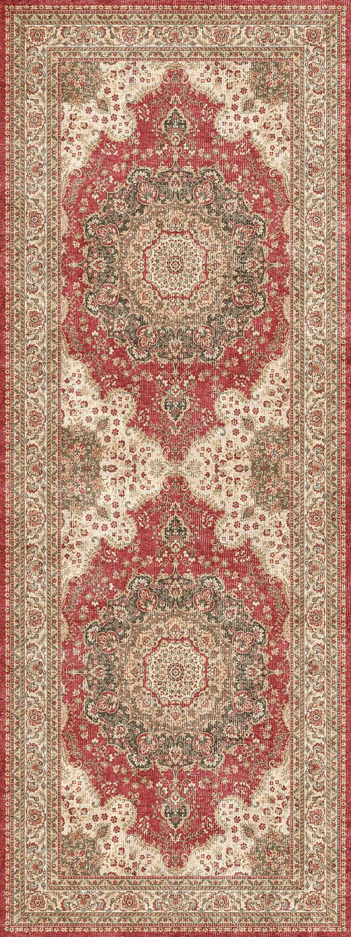 Load image 1 in gallery view. Coral Medallion - Washable Rug - JRN1085