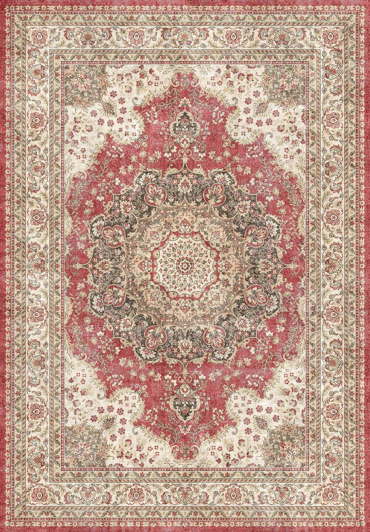 Coral Medallion - Washable Rug - JRN1085
