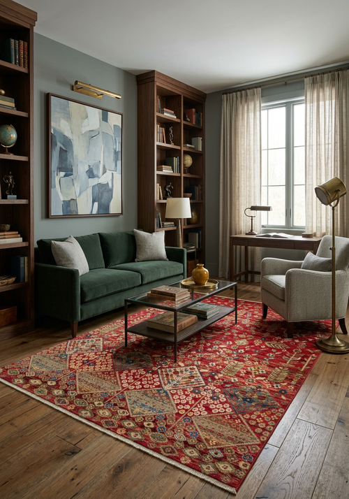 Load image 1 in gallery view. Crimson Goddess - Area Rug - KYB1