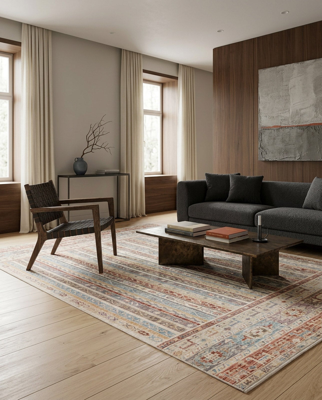 Crimson Stripe - Area Rug - APX2951