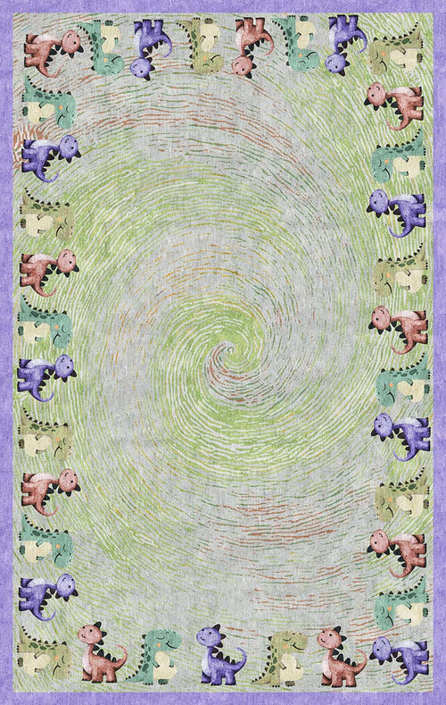 Load image 1 in gallery view. Dino Swirl - Washable Kids Rug - JRN1107