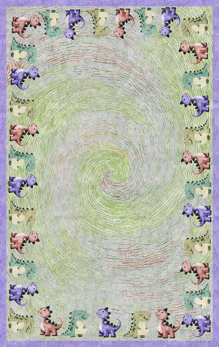 Dino Swirl - Washable Kids Rug - JRN1107
