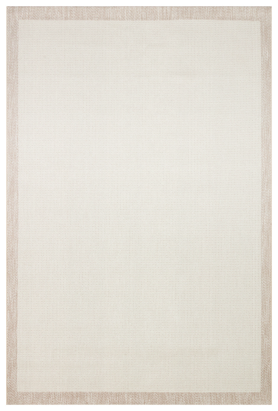 The Earth Note - Kilim - MNO04 is a rectangular, cream-colored flatwoven polyester rug with subtle woven texture and a light beige border, bringing timeless style to any room.