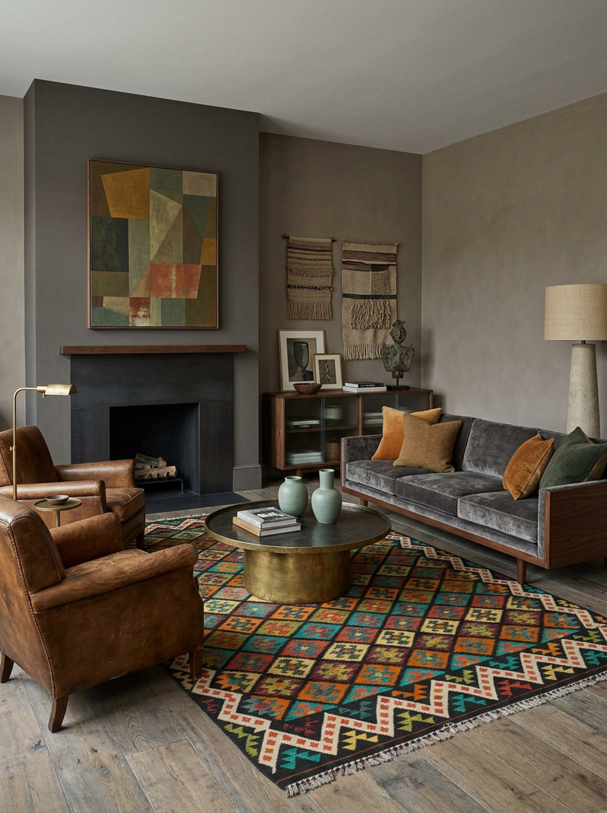 Earthly Lines - Handwoven Kilim