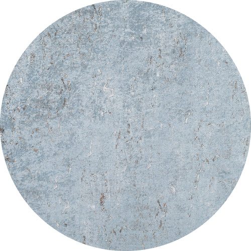 Load image 1 in gallery view. The Earthy Sands - Washable Rug - JR1819 (Custom Size) features a circular design in mottled light blue and gray, resembling weathered stone—perfect for high-traffic areas and easy to clean.