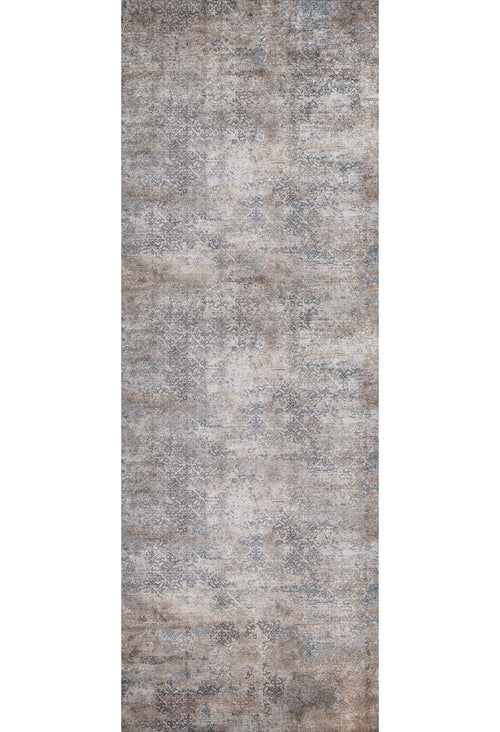 Load image 1 in gallery view. The Elegant Leaf - Washable Rug - JR1945 (Outlet) US is a rectangular flat weave rug with a distressed, vintage-style leaf pattern in muted gray, taupe, and blue tones—washable and easy-care for any room.