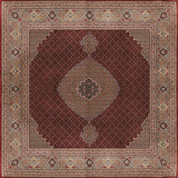 The Elysian Weave - Washable Rug - JRN1001 (Custom Size) features a Persian-style medallion design with rich red and brown tones, detailed floral and geometric borders, and is easy to clean.