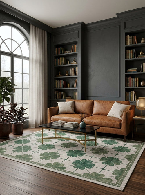 Load image 1 in gallery view. Emerald Charm - Washable Rug - JRS013