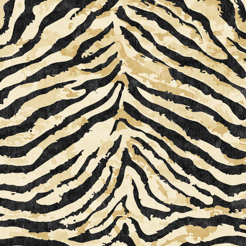 Load image 1 in gallery view. A close-up of the Eternal Weave - Washable Rug - JRN39 (Custom Size) in a beige and black abstract zebra stripe pattern—bold, irregular lines create a stylish, symmetrical animal print ideal for high-traffic areas.