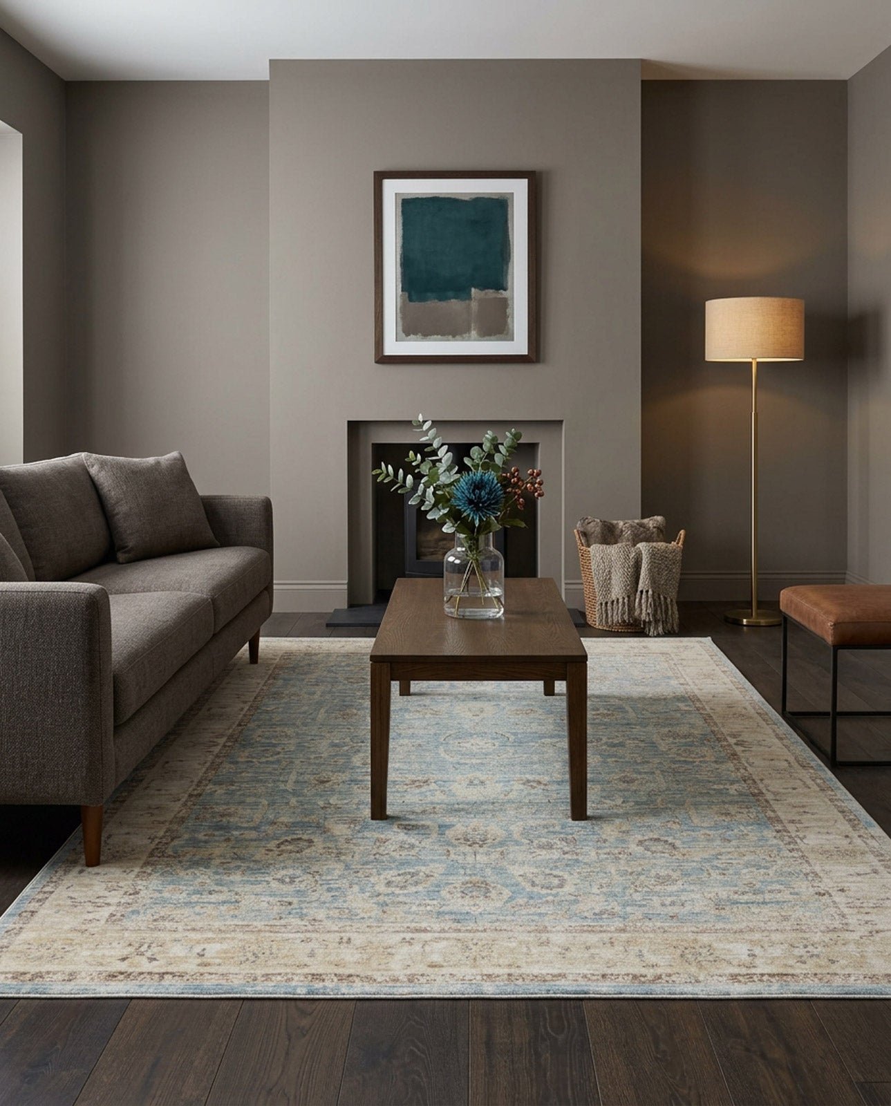 Faded Azure - Area Rug - APX2941