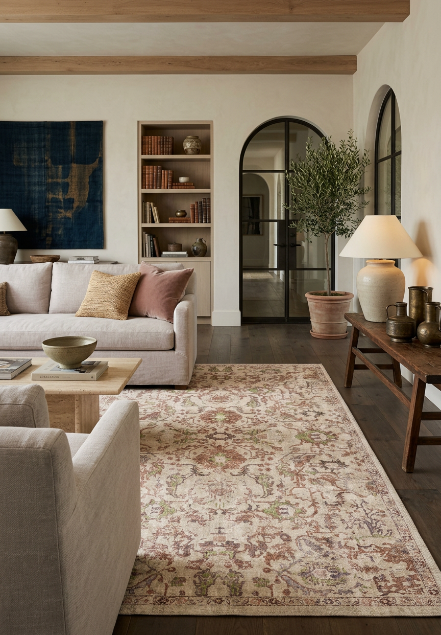 Sandstone Oushak - Washable Rug - JRN1128