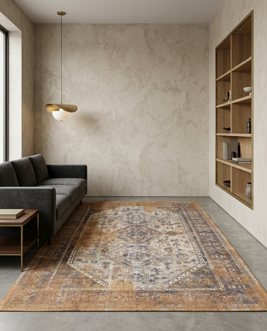 Ochre Nomad - Washable Rug - JRN1143