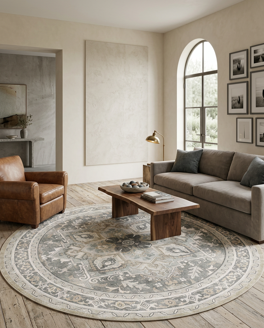 Pewter Heriz - Washable Rug - JRN1147