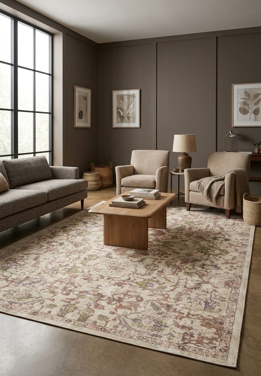 Sandstone Oushak - Washable Rug - JRN1128