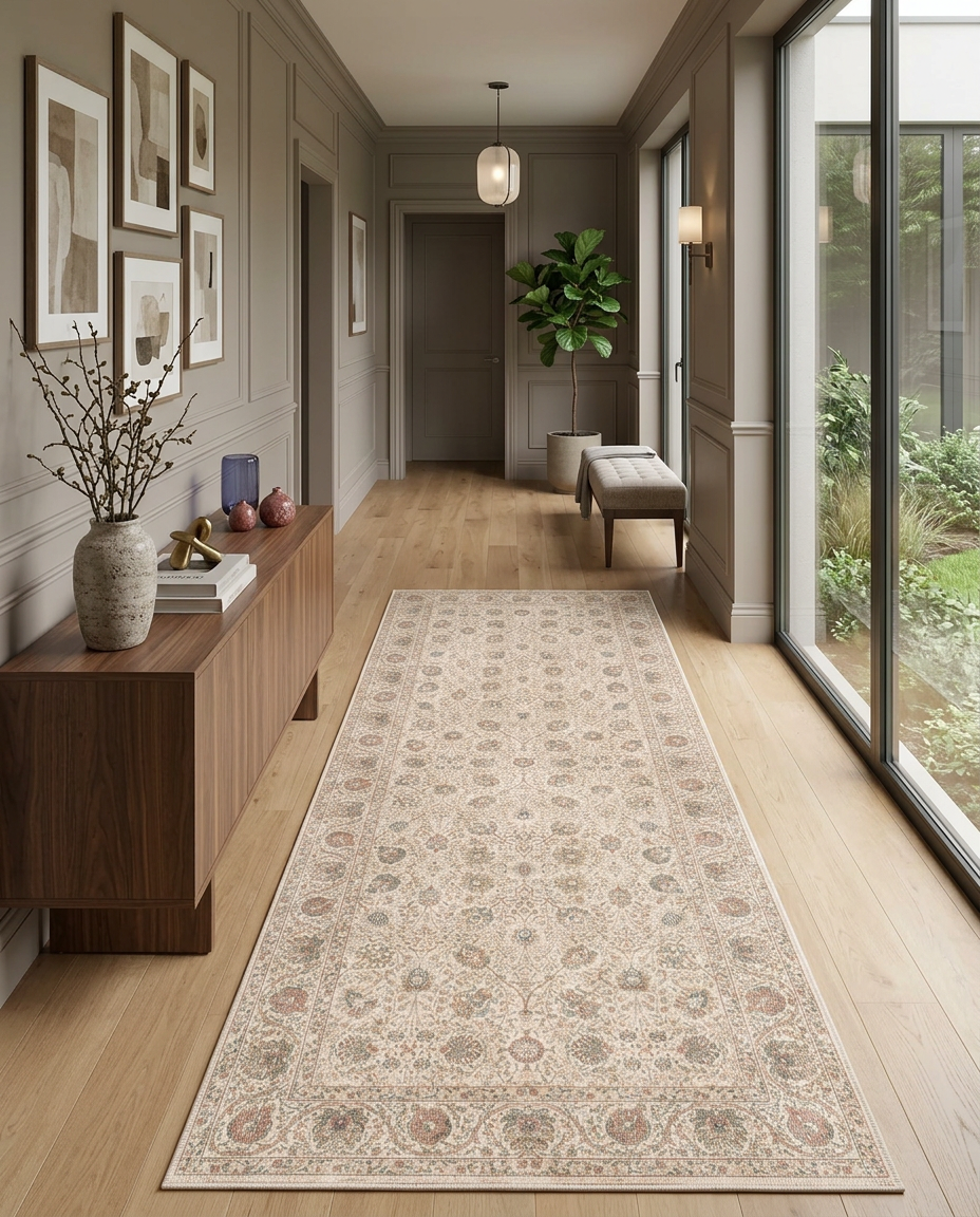 Ivory Vine - Washable Rug - JRN1139